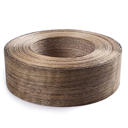 MOLIGOU Walnut Wood Veneer Roll, 2”×50’ Plywood Edge Banding Strips, Flexible Veneer Edging with Adhesive Back