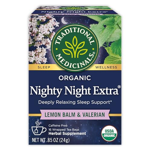 Traditional Medicinals Tea, Organic Nighty Night Extra, Promotes a Good Night's Sleep, 16 Tea Bags