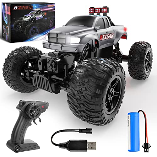 BEZGAR TC141 1:14 Scale Remote Control Car, All Terrains Electric Toy Off Road Waterproof RC Truck, Remote Control Monster Truck for Kids Boys with 2.4 GHz Remote Control and Rechargeable Battery