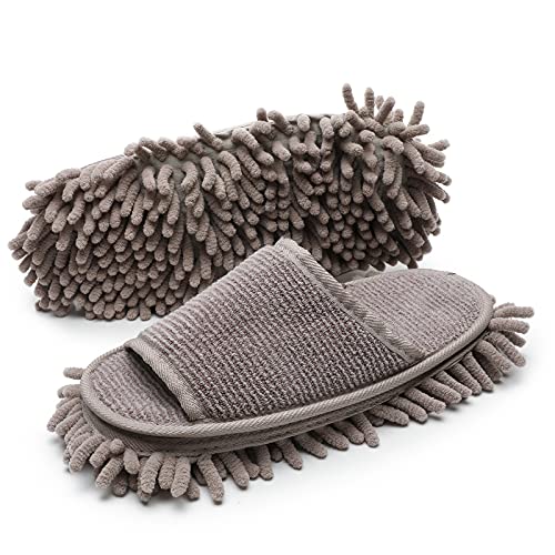 LEPUTA Microfiber Chenille Slipper Washable Dust Cleaning Slipper Mop Slipper Floor Slipper for Men and Women