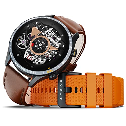 Boult Rover Smartwatch 1.3' HD AMOLED Touch Screen, Bluetooth Calling with FREE Straps, Fitness Tracker, IP68 Waterpoof, Health Monitoring Digital smart watch for men women Compatible with Android/iOS