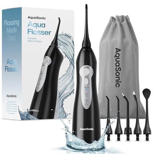 AquaSonic Aqua Flosser - Cordless Rechargeable Water Flosser for Teeth - Waterproof, Portable Oral Irrigator for Dental Cleaning with 5 Jet Tips – Braces Home Travel