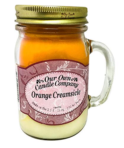 Our Own Candle Company, Orange Creamsicle Scented Mason Jar Candle, 100 Hour Burn Time, Made in The USA - 13 Ounces