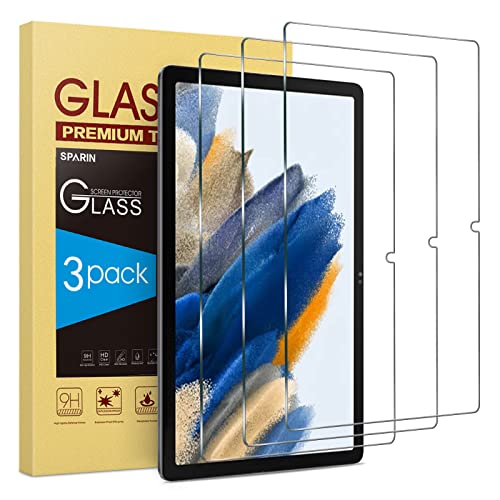SPARIN 3 Pack Screen protector for Samsung Galaxy Tab A8 10.5 Inch, Tempered Glass Screen Protector for Galaxy Tablet A8 2022, Anti-Scratch