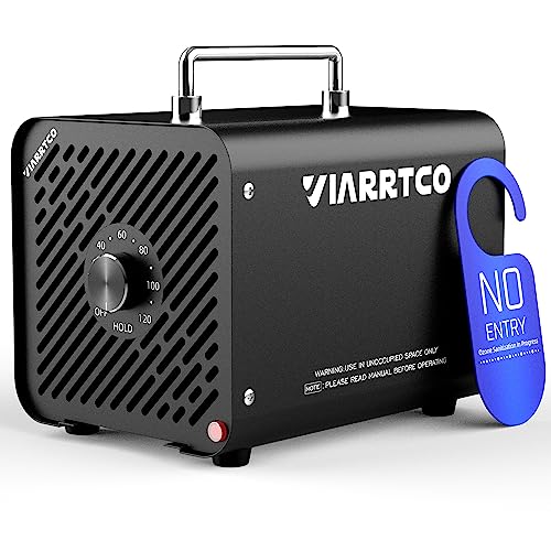 VIARRTCO 15000mg/h Ozone Machine Generator Ozone Odor Removal Eliminator Up to 3000 Square Feet for Home, Car, Basement, Garage, Smoke, Pet Room - Metallic Black