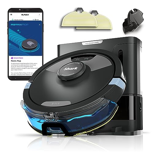 Shark Matrix Plus 2 in1 Robot Vacuum & Mop with Sonic Mopping, Matrix Clean, Home Mapping, HEPA Bagless Self Empty Base, CleanEdge for Pet Hair, Wifi, Works with Alexa, Black/Silver (RV2610WA)