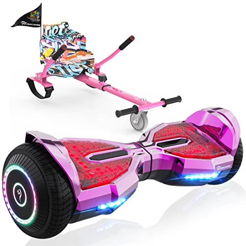 EVERCROSS Hoverboard, 6.5'' Hover Board with Seat Attachment, Self Balancing Scooter with APP, Bluetooth Hoverboards for Kids & Adults