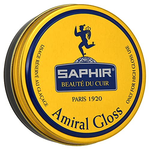 Saphir Amiral Gloss – Leather Shoe Care Polish Wax for High Gloss Mirror Shine for Dress Shoes - Made in France - 50 mL - Black