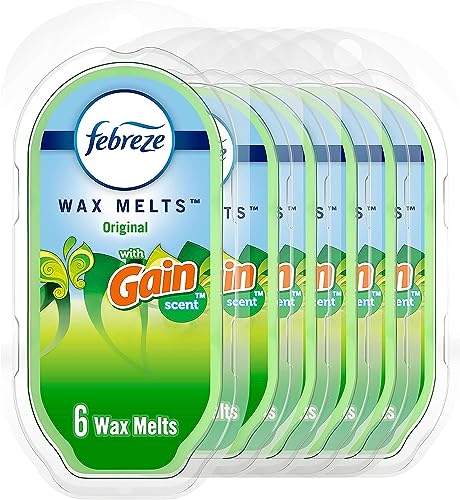 Febreze Wax Melts, Wax Melt Warmer Cubes, Wax Warmer Cubes, Gain Original Scent, 6 packs, 6 cubes each, Air Freshener