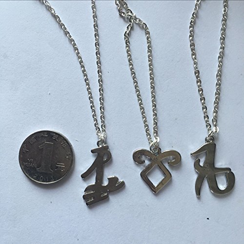 Jewelry tycoon Set of three Parabatai Rune Pendant Necklaces Shadowhunters