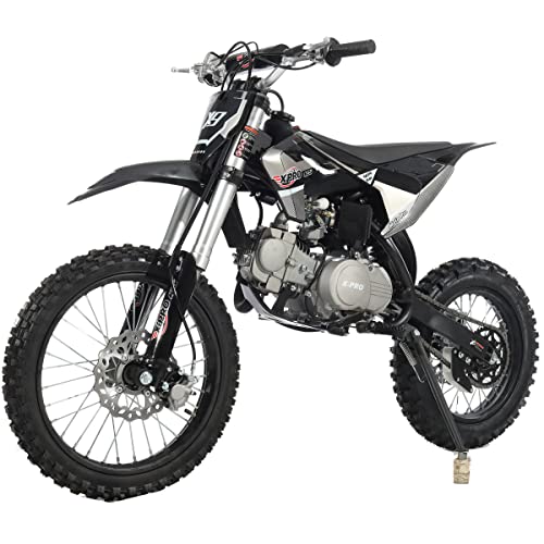 X-Pro 125cc Dirt Bike Pit Bike Adults Dirt Pit Bike 125 Dirt Bike Dirt Pitbike,Big 17'/14' Tires! Cradle Type Steel Tube Frame! (Black)
