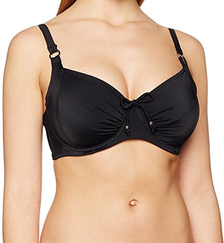 DORINA Curves Fiji Women's Full Cup Non-Padded Underwire Bikini Top D17026A - Plus Sizes C to F Cups - Black - 34G