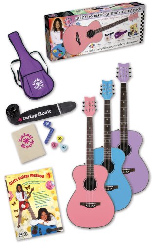 Daisy Rock Pixie Acoustic Guitar Starter Pack Pink