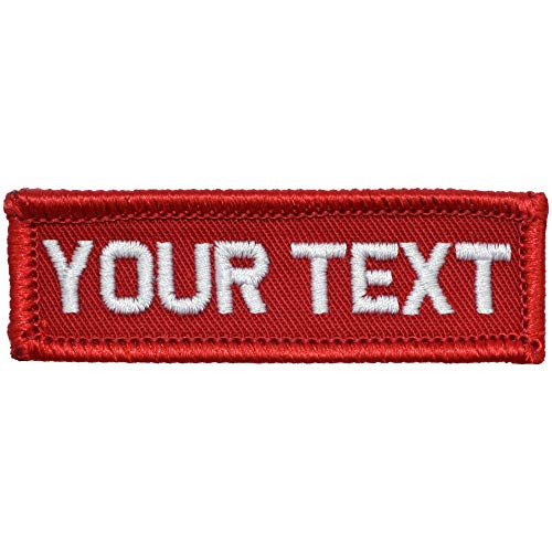 Customizable Text 1x3 Patch w/Hook Fastener – Patch (Red)