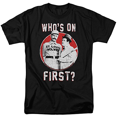 Abbott & Costello First Unisex Adult T-Shirt for Men and Women, 6X-Large Black