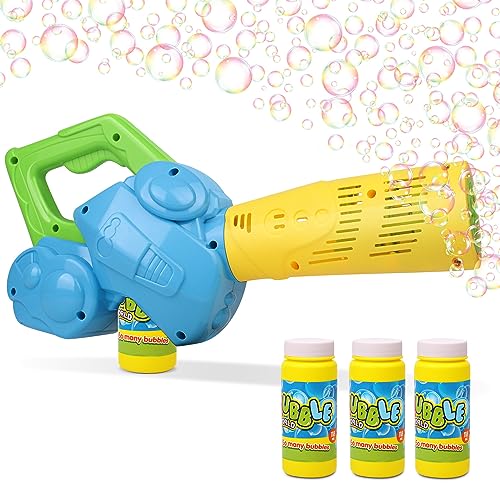 Duckura Bubble Leaf Blower for Toddlers, Kids Bubble Blower Machine with 3 Bubble Solution, Outdoor Outside Games Toy, Christmas Party Birthday Gifts Toys for Toddler Boys Girls Age 2 3 4 5+ Year Old