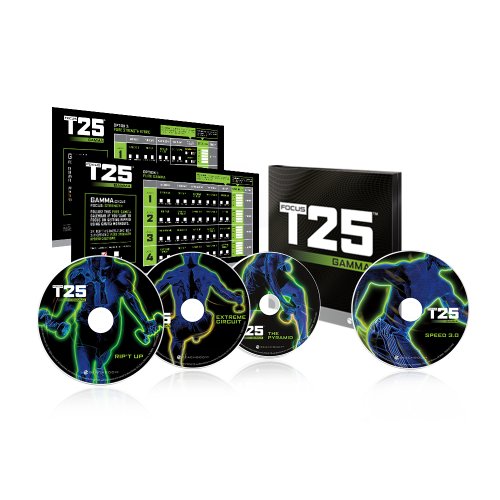 Beachbody Shaun T Workout DVD, Focus T25 Gamma Cycle, Home Exercise Fitness Videos, Strength Training Workout, Includes Four 25 Minute Cardio & Resistance Workout DVDs