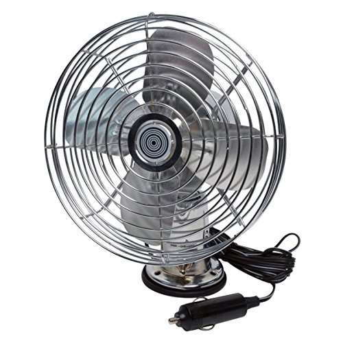 RoadPro RP-1179 Car Fan, Heavy Duty, 12V, Metal, 7.5'