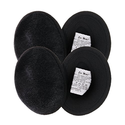 2 Pack Ear Mitts Bandless Faux Fur Ear Muffs For Women, Black Mink, Regular