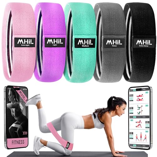 Resistance Bands for Working Out Women - 5 Booty Bands for Women and Men Best Exercise Bands, Workout Bands for Workout Legs Butt Glute - Gym Fitness Fabric Bands Set for Home with Training Guide