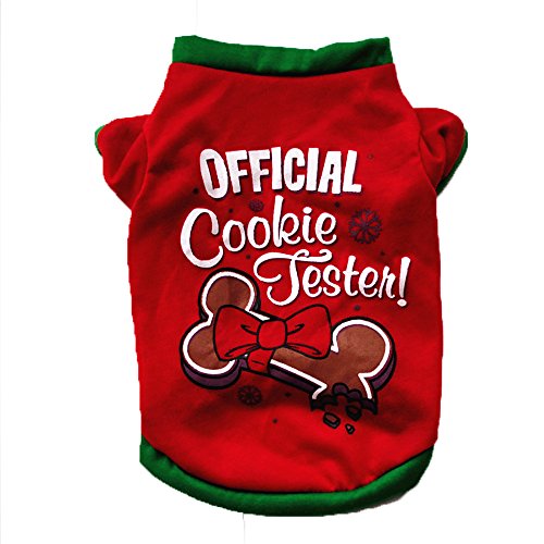 Ninasill Pet Apparel, ღ ღ Christmas Dog Clothing Cotton T Shirt Puppy Costume (M, Red)