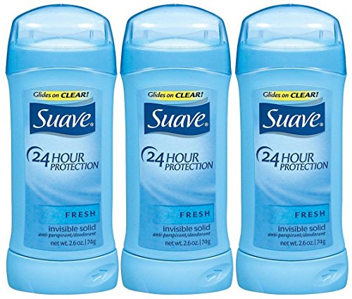 Suave Invis SLD Shw Size,2.6 Ounce (Pack of 3) Suave Fresh Invisible Solid Deodorant