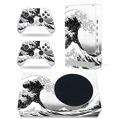 Skin Sticker for Xbox Series S Console and Controller - Full Skin Cover Protector Decal Wrap Compatible with Xbox Series S (White Sea Wave)