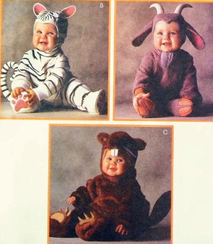 Rare McCall's Costume Pattern 9508. Toddler/baby Sizes 6m;1;2 Goat; Beaver; & White Tiger Costumes