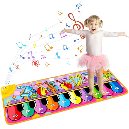 Baby Musical Mats with 25 Music Sounds, Musical Toys Floor Piano Keyboard Mat for Toddlers, Kids Dance Mat Carpet Blanket Touch Playmat Early Education Baby Toys Gift for 1 2 3 4 5 Year Old Boys Girls