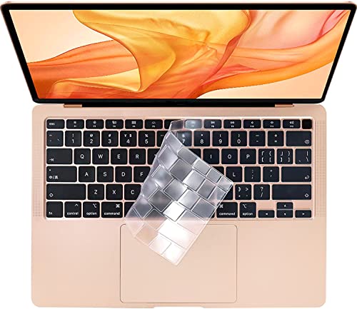 EooCoo Keyboard Cover Premium Ultra Thin Compatible for 2021 2020 MacBook Air 13 inch M1 A2337 A2179 with Retina Display & Touch ID, US Layout, TPU Clear