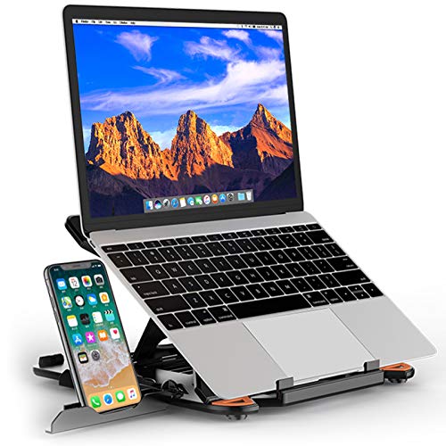 BESIGN Adjustable Laptop Stand, Ergonomic Riser Notebook Computer Holder Stand Compatible with Air, Pro, Dell XPS, HP, Lenovo More 10-15.6' Laptops, Black