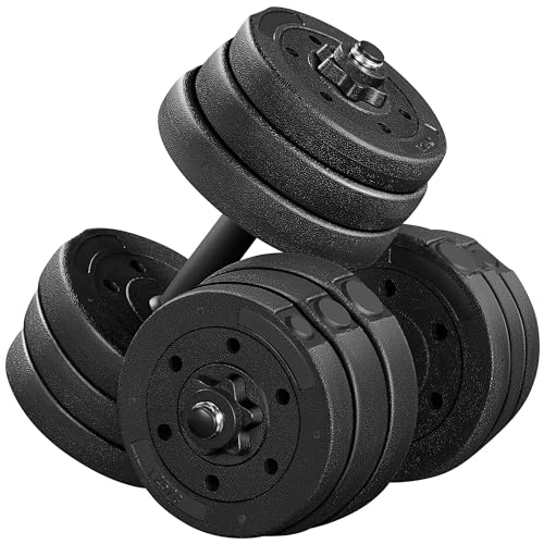 Yaheetech 44 LB Adjustable Dumbbell Weight Set Free Weight Set for Men & Women Home Gym Office Exercise and Fitness Equipment Workout Body Building Training