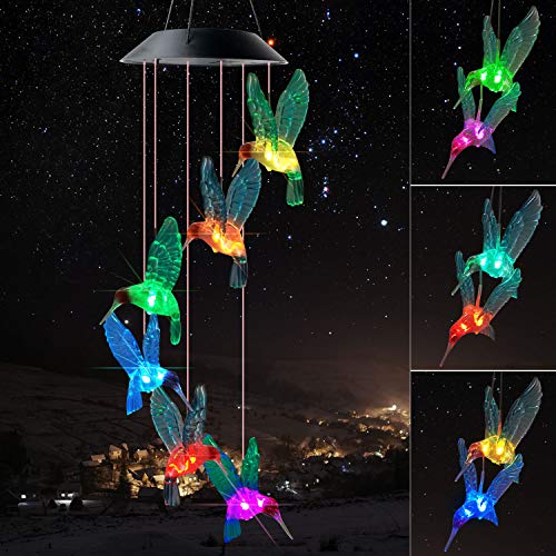 Hummingbird Wind Chimes, Garden Gifts, Solar Wind Chime, Garden Decor, Wind Chimes Outside, Gifts for mom, Chime Outdoor