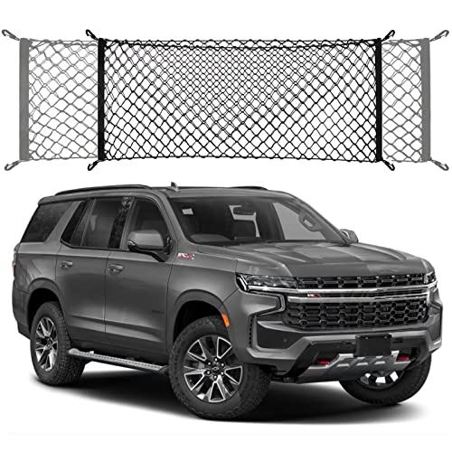 Envelope Style Trunk Cargo Net Compatible with Chevrolet Chevy Tahoe Suburban GMC Yukon, Yukon XL New 2023 2022 2021 2020 2019 2018 2017 2016 2015 Car Rear Nettng