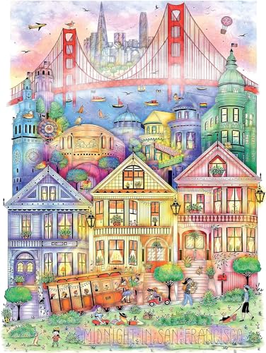 KI Puzzle 1000 Piece Puzzle for Adults Madalina Tantareanu Cities at Midnight: SAN Francisco Art Jigsaw Puzzle 27x20 KI Puzzles (02690-SB)