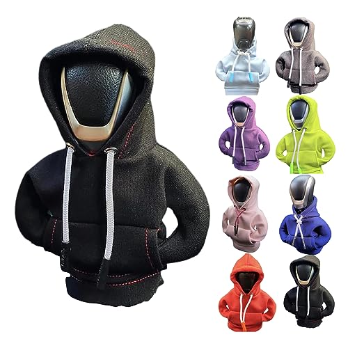 Car Shift Knob Hoodie, Funny Gear Shift Knob Shirt Sweater, Winter Warm Shift Knob Cover Sweater Shirt, Automotive Interior Novelty Accessories Decorations, Universal Fit Knob Cover Gift (Black)