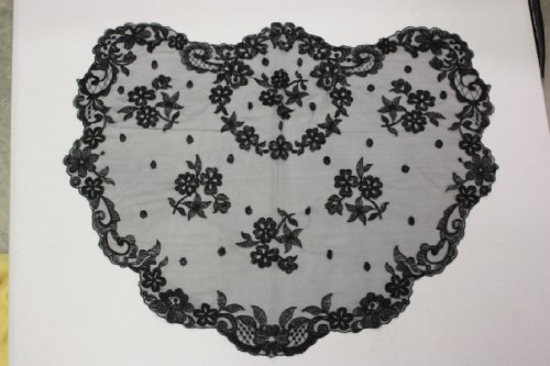 Black Princess heart Spanish style veil mantilla Catholic church chapel scarf lace PrB