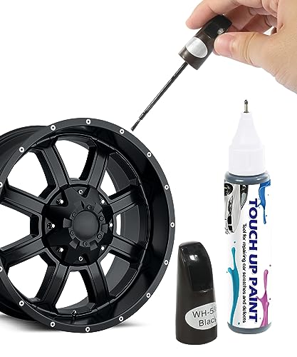 Zlirfy Car Touch Up Fill Paint Pen,Car Wheel Scratch Fix Rim Touch Up Paint Rim Scratch Repair Pen,Two-In-One Wheel Repair Paint,Car Wheel Scratch Remove,Used for Fix Rim Scratches,Surface Damage (Black)