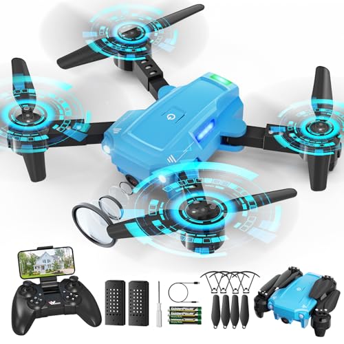 ATTOP Drone with 1080P Camera, FPV Foldable Camera Drone for Kids, One Key Start, Voice Control, Gestures Selfie, RC Quadcopter w/Altitude Hold, 3D Flips, 2 Batteries, Toy Gift for Kids Beginners