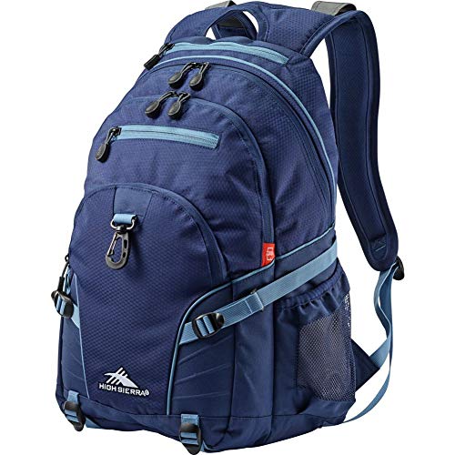 High Sierra Loop Backpack, Travel, or Work Bookbag with tablet sleeve, One Size, True Navy/Graphite Blue