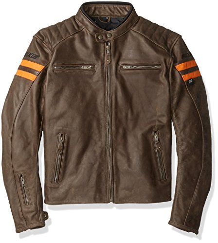 Joe Rocket Classic 92' Men's Leather Jacket (Brown/Orange, Large)