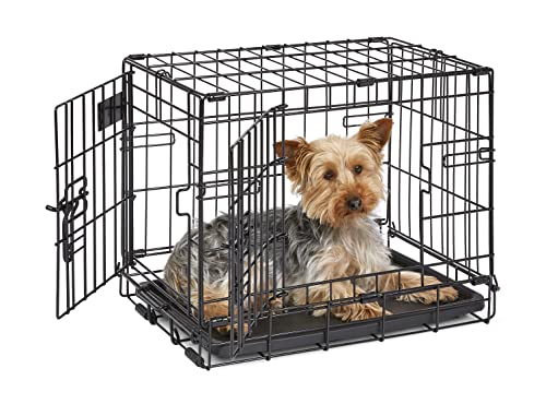 MidWest Homes for Pets Newly Enhanced  Double Door iCrate Dog Crate, Includes Leak-Proof Pan, Floor Protecting Feet, Divider Panel & New Patented Features