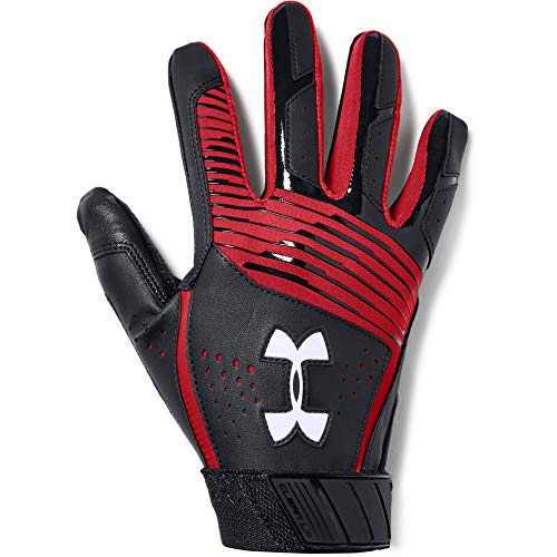 Under Armour Boys' Clean Up Baseball Batting Gloves, Black (007)/White, Youth Large