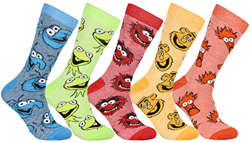 Bioworld The Muppets Kermit Animal Gonzo Beaker Fozzie 5 Pack Crew Socks