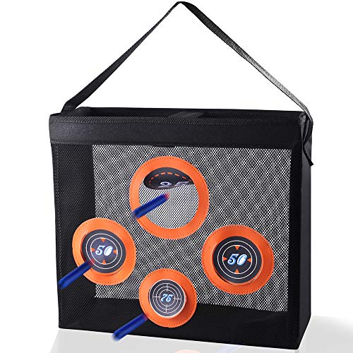 Hely Cancy Portable Shooting Practice Target Toy Storage Mesh Bag compatible with Nerf Darts for Kids 6+