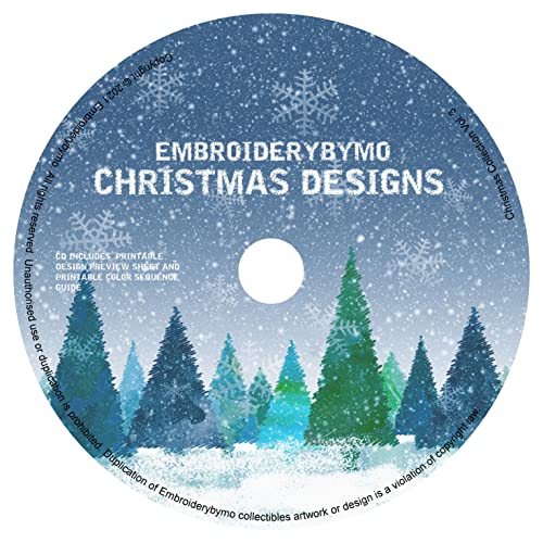 Embrilliance Essentials Compatible - Machine Embroidery Christmas Designs Pack Vol. 3 - Approx 200+ Christmas Designs On CD-ROM - PC/Mac Compatible