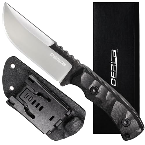 OERLA TAC TF-0017 Thunder flash Fixed Blade Outdoor Duty Straight Knife 420HC Stainless Steel Field Knife Camping Knife with G10 Handle Waist Clip EDC Kydex Sheath