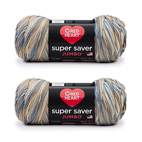 Red Heart Super Saver Jumbo Yarn, 2 Pack, Mirage