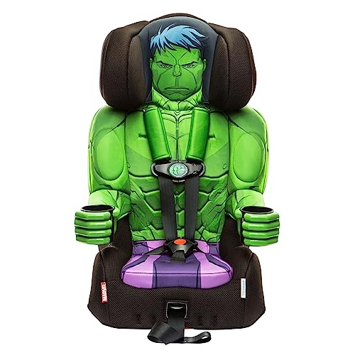 KidsEmbrace Marvel Hulk 2-in-1 Forward-Facing Booster Car Seat LATCH | 5-Point Harness Booster 22-65lbs converts to Belt-Positioning Booster 40-100lbs | Adjustable
