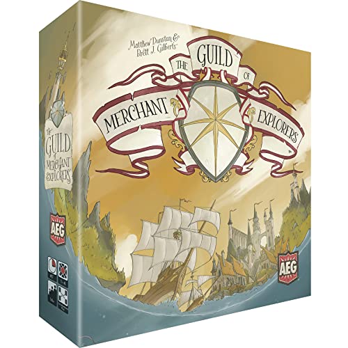Alderac Entertainment Group (AEG) The Guild of Merchant Explorers Board Game, Explore The World, Establish New Settlements, 1-4 Players, Ages 14+, 45 Min Play Time, Solo Play